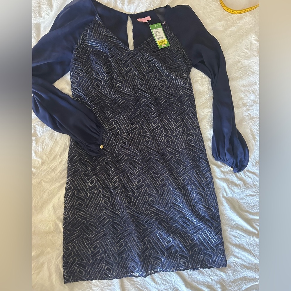 NWT Lily Pulitzer Navy Bamboo Geo Tunic dress